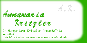 annamaria kritzler business card